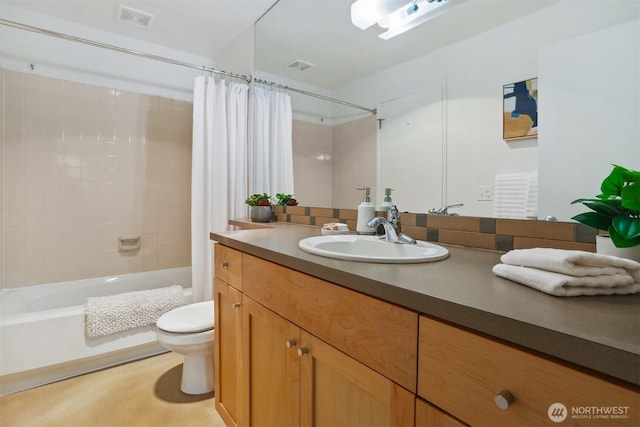 275 W Roy St Unit 216, Seattle, WA 98119 - bathroom with visible vents, shower / bath combo with shower curtain, toilet, and vanity