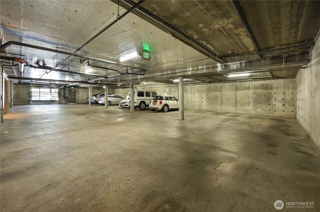 view of parking garage