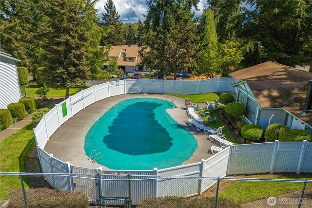 view of pool featuring a fenced backyard