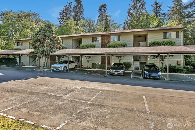 view of covered parking lot