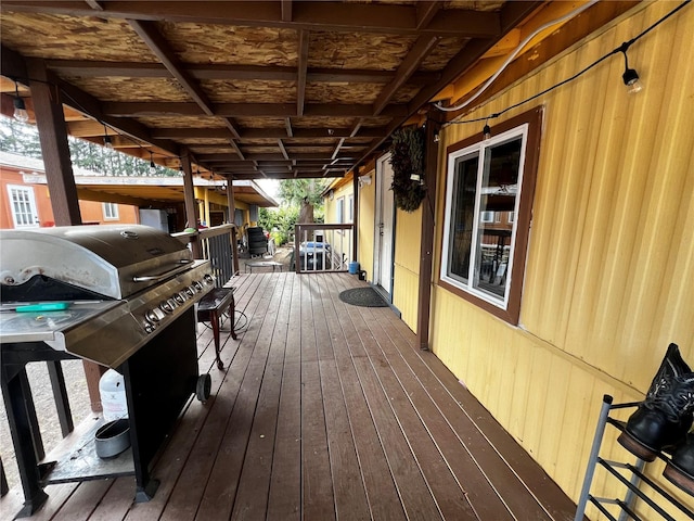 deck with area for grilling