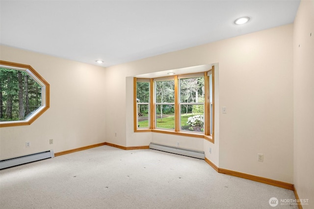 15845 118th Ln SE, Yelm, WA 98597 - carpeted spare room featuring plenty of natural light, baseboards, and a baseboard radiator