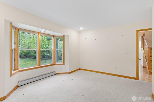 15845 118th Ln SE, Yelm, WA 98597 - carpeted empty room with baseboards and a baseboard heating unit