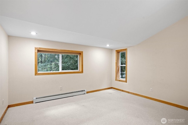 15845 118th Ln SE, Yelm, WA 98597 - carpeted empty room featuring baseboards, baseboard heating, and recessed lighting