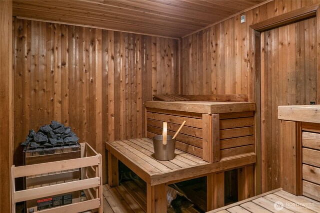 view of sauna