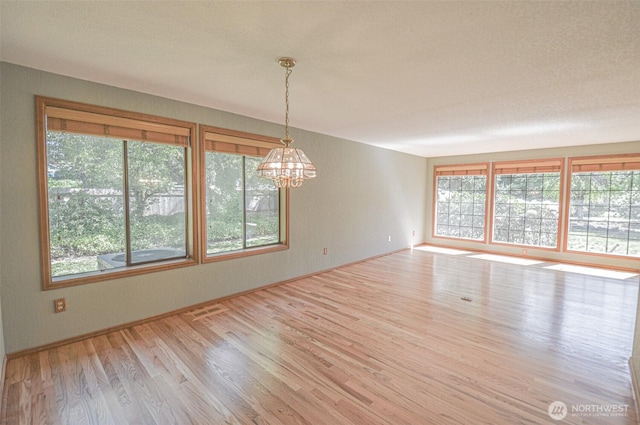 4310 Brookdale Rd E, Tacoma, WA 98446 - unfurnished dining area with plenty of natural light, a chandelier, wood finished floors, and baseboards