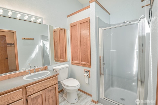 4310 Brookdale Rd E, Tacoma, WA 98446 - bathroom with a stall shower, toilet, and vanity
