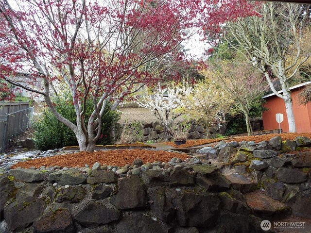 view of yard with fence