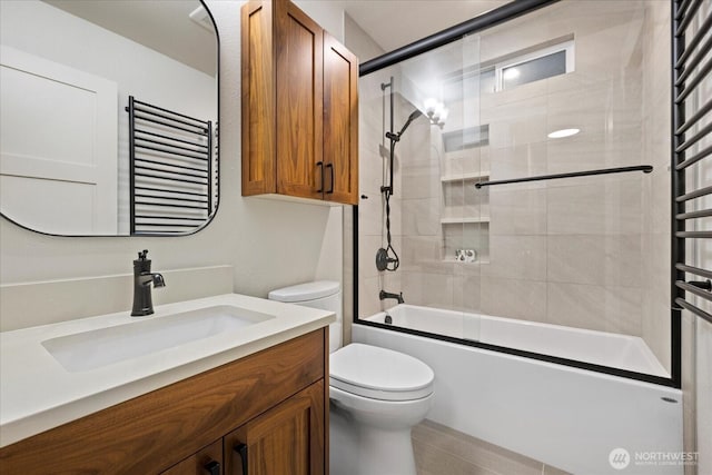 19542 6th Ave NE, Shoreline, WA 98155 - full bathroom with vanity, shower / bath combination with glass door, and toilet