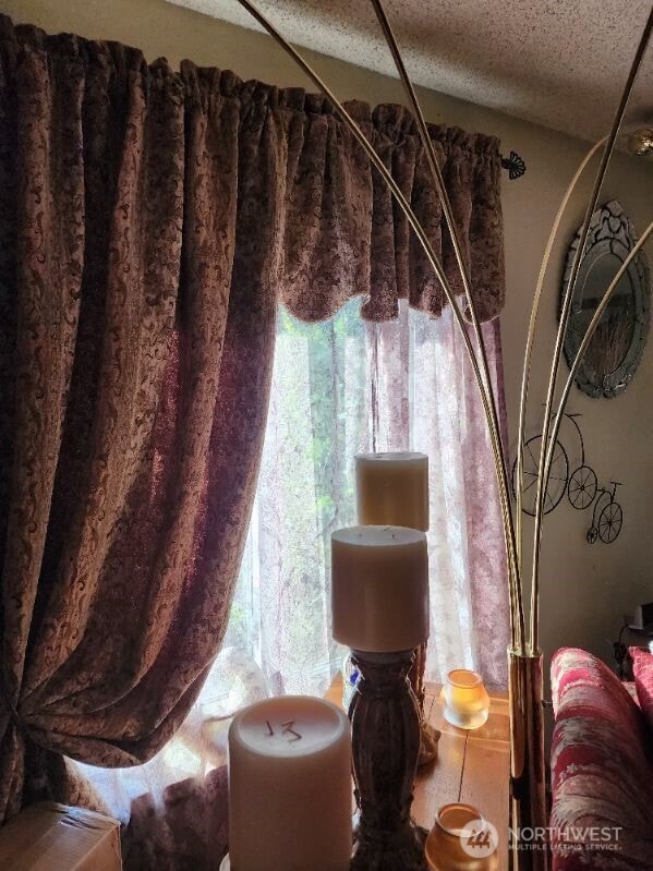 room details with a textured ceiling