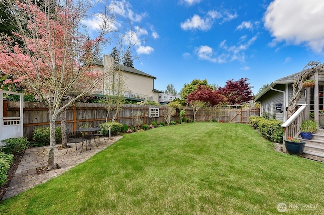 3506 S Grace Ln, Bellingham, WA 98226 - view of yard featuring a patio area and a fenced backyard