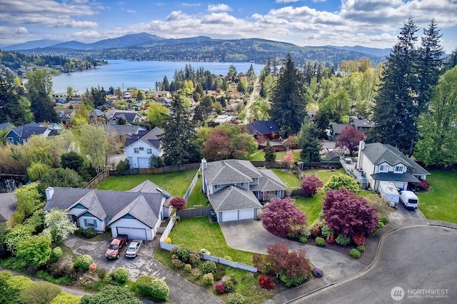 3506 S Grace Ln, Bellingham, WA 98226 - aerial view featuring a residential view and a water and mountain view