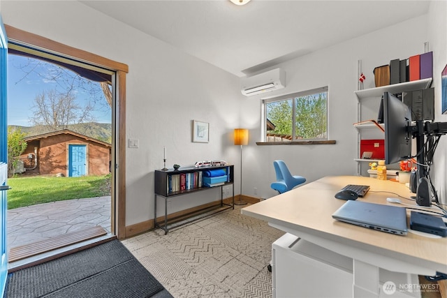 811 Filer Ave, Winthrop, WA 98862 - home office featuring baseboards and a wall unit AC