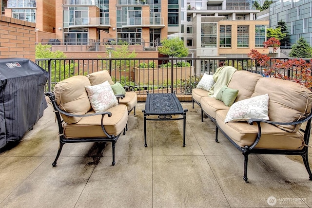 view of patio / terrace with an outdoor living space
