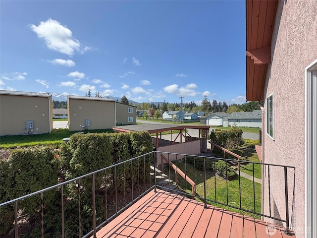 balcony with a residential view
