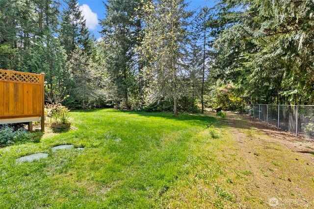 view of yard with fence