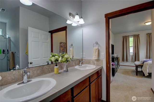 454 S 48th St, Mount Vernon, WA 98274 - ensuite bathroom featuring a sink, ensuite bathroom, double vanity, and visible vents