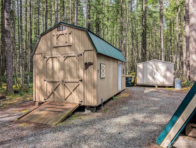 121 Sunstone Rd, Packwood, WA 98361 - view of shed with a wooded view