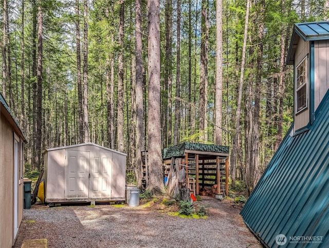 121 Sunstone Rd, Packwood, WA 98361 - view of shed with a forest view