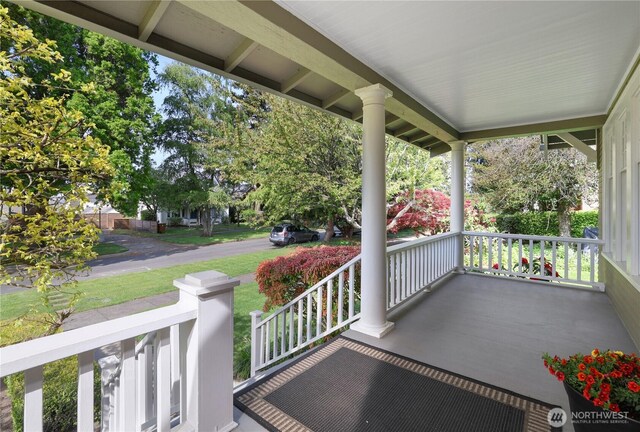 view of patio featuring covered porch