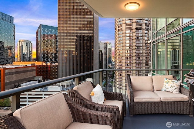 balcony with a city view