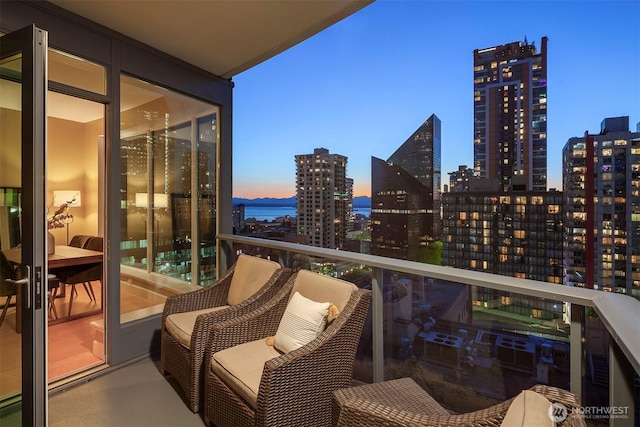 balcony with a view of city