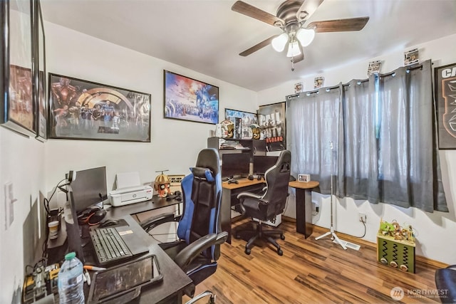 201 3rd St NE, Yelm, WA 98597 - office space with ceiling fan and wood finished floors