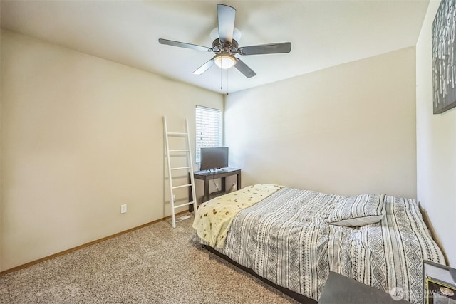 201 3rd St NE, Yelm, WA 98597 - bedroom with baseboards, carpet flooring, and ceiling fan