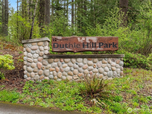 view of community sign
