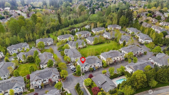 drone / aerial view featuring a residential view