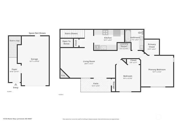 15720 Manor Way Unit C5, Lynnwood, WA 98087 - floor plan / room layout