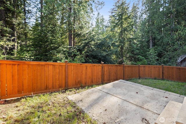 view of patio / terrace with a fenced backyard