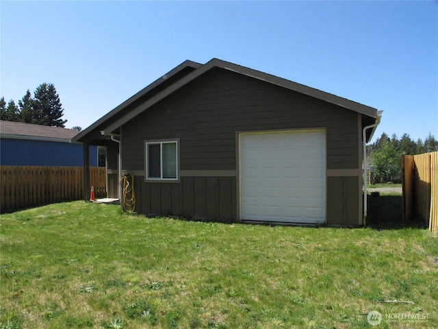 27510 X Ln, Ocean Park, WA 98640 - view of side of home featuring a lawn, board and batten siding, and fence