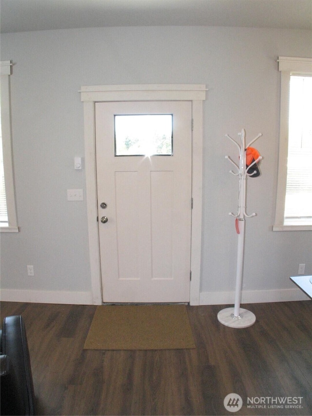 27510 X Ln, Ocean Park, WA 98640 - foyer featuring dark wood-style flooring, baseboards, and plenty of natural light