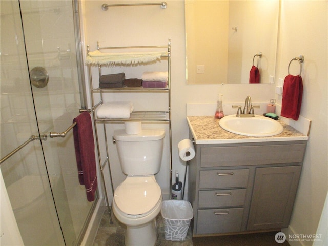 27510 X Ln, Ocean Park, WA 98640 - full bath featuring vanity, a shower stall, and toilet