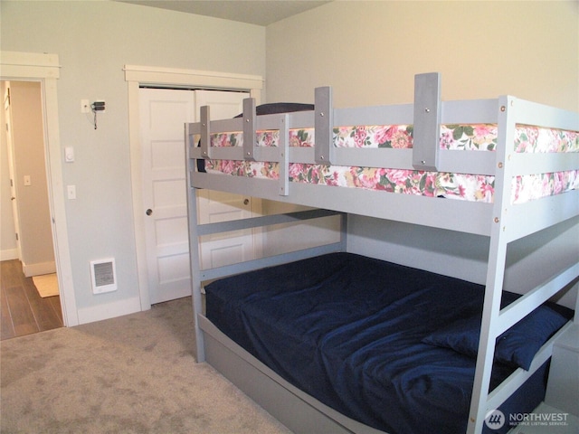 27510 X Ln, Ocean Park, WA 98640 - bedroom featuring visible vents, carpet floors, and a closet