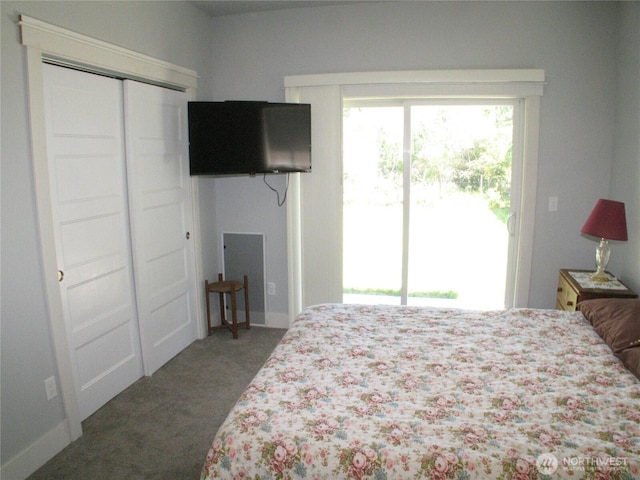27510 X Ln, Ocean Park, WA 98640 - bedroom with carpet floors, access to exterior, and a closet