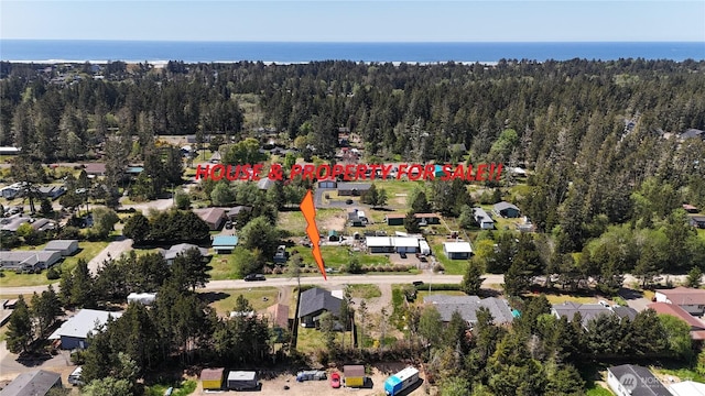 27510 X Ln, Ocean Park, WA 98640 - drone / aerial view featuring a residential view and a water view