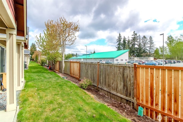 view of yard featuring fence