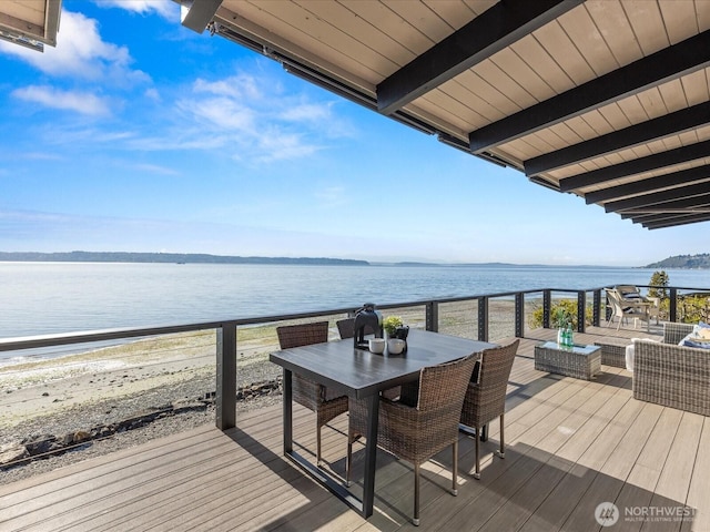 2690 SW 151st Pl, Burien, WA 98166 - deck featuring a water view and outdoor dining area