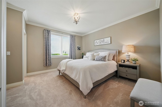 2961 Kendall Rd, Walla Walla, WA 99362 - bedroom featuring baseboards, crown molding, and carpet flooring