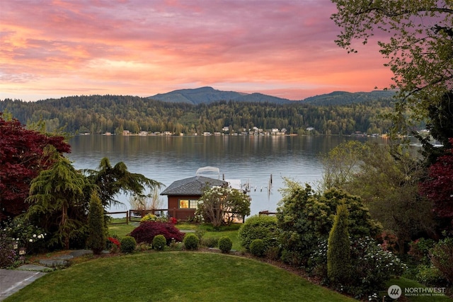 2141 Northshore Rd, Bellingham, WA 98226 - property view of water featuring a view of trees and a mountain view