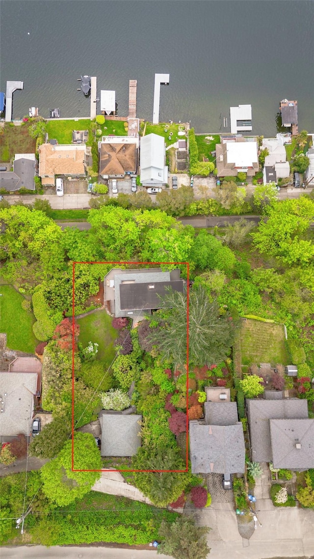 aerial view with a residential view