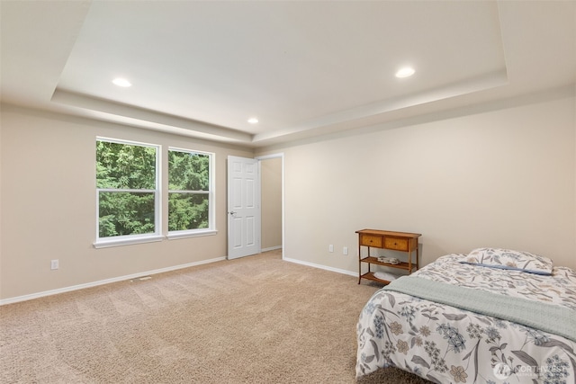 4504 5th Ave NW, Olympia, WA 98502 - bedroom featuring a raised ceiling, recessed lighting, and light carpet