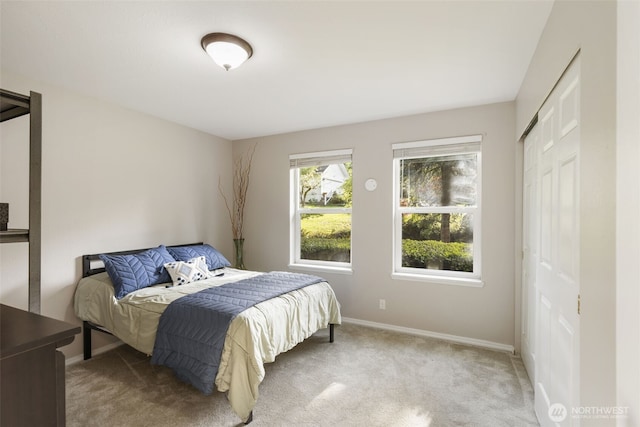8957 Watson Pl NE, Bremerton, WA 98311 - bedroom with light carpet, baseboards, and a closet