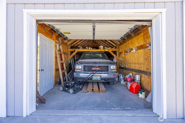 view of garage