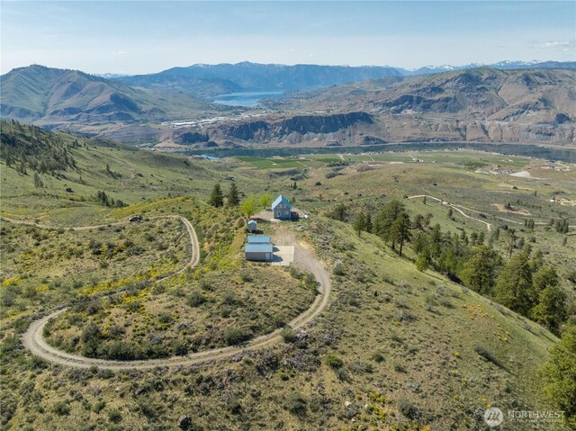 aerial view featuring a mountain view