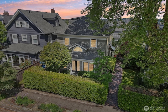 1238 E Newton St, Seattle, WA 98102 - shingle-style home featuring a chimney and roof with shingles