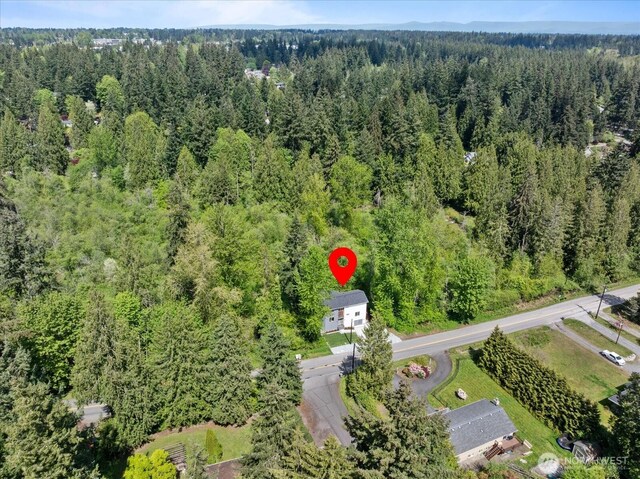 aerial view with a forest view