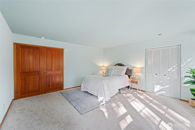 313 Willapa Pl, La Conner, WA 98257 - bedroom featuring baseboards, a closet, and light carpet